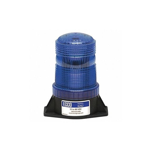 ECCO (6262B) LED Beacon: Medium profile, 12-80VDC, pulse8 flash, blue CA2