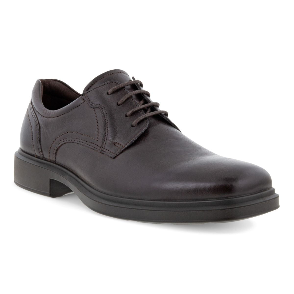 ECCO Men s Helsinki 2.0 Plain Toe Tie Mocha Leather 500164 02178 Walmart