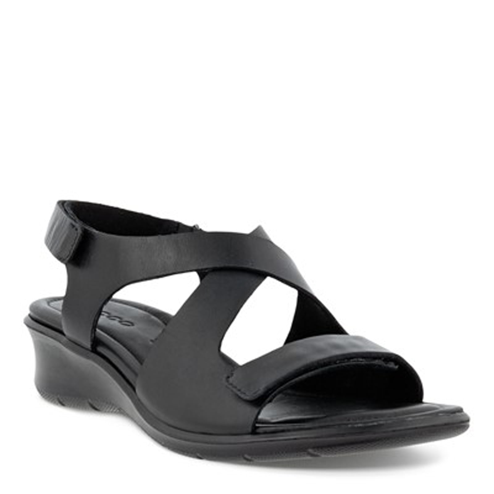 ECCO Cross Wedge Sandal, Black, 6-6.5 - Walmart.com