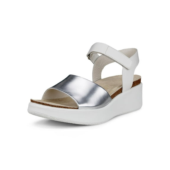 ECCO Women's Flowt Wedge Leather Cork Heeled Sandal