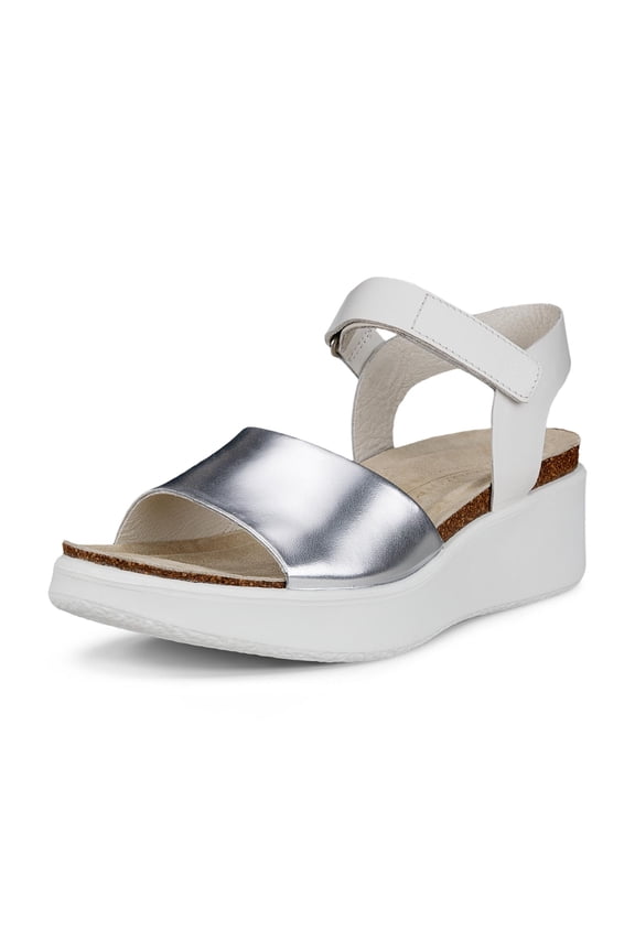 Women's Flowt Wedge Leather Cork Heeled Sandal