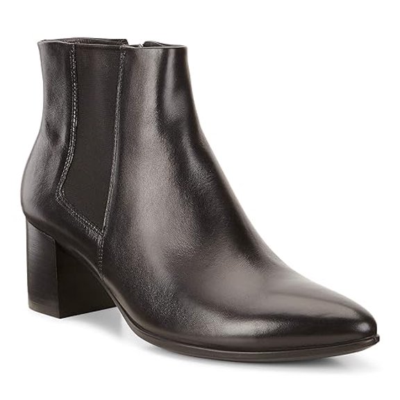 ECCO Women's Shape 45 Pointy Block Heel Ankle Boot, Black, 38