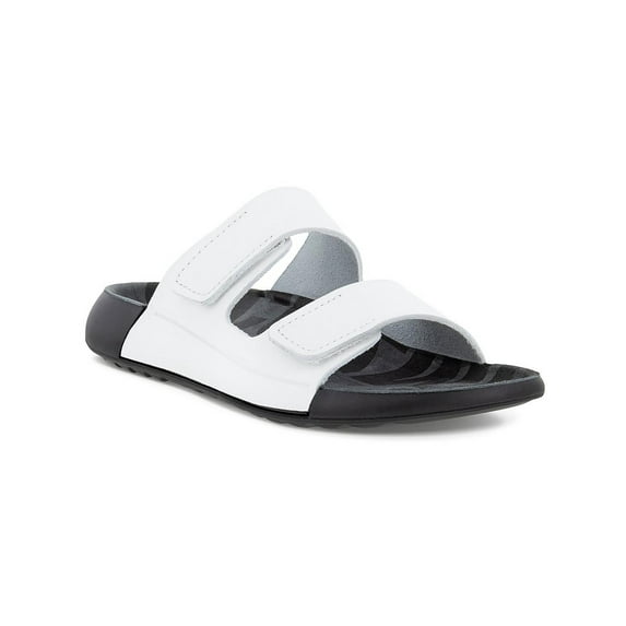 ECCO Women's Cozmo Flat Sandal in Bright White, 41 EU