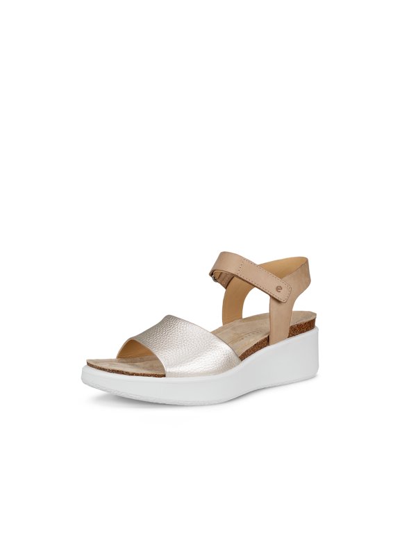 Women's Flowt Wedge Leather Cork Heeled Sandal