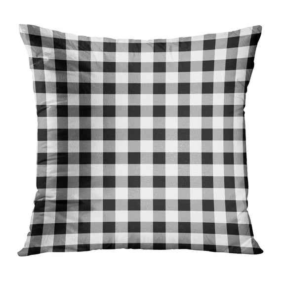 ECCOT Abstract Cell Gingham Black and White Beauty Check Classic Color Culture PillowCase Pillow Cover 18x18 inch