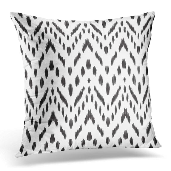 ECCOT Abstract Ikat Black and White Chevron Design for Prints Papers Color Pillowcase Pillow Cover Cushion Case 16x16 inch