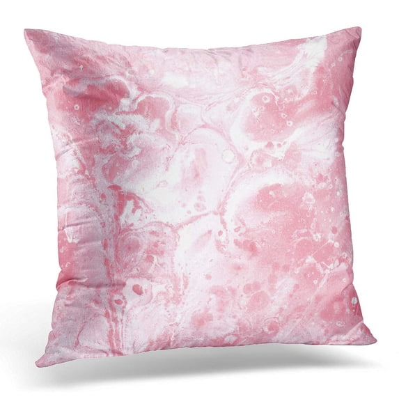 ECCOT Abstract with Liquid Stains Blobs and Splashes White and Pink Valentines Day Painting Marble Imitation Pillowcase Pillow Cover Cushion Case 20x20 inch