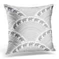 thumbnail image 1 of ECCOT Abstract from Small Elephant Grey Silhouette with Ethnic Ornaments on White Regular Fan Shaped Ornamental Pillowcase Pillow Cover Cushion Case 18x18 inch, 1 of 1