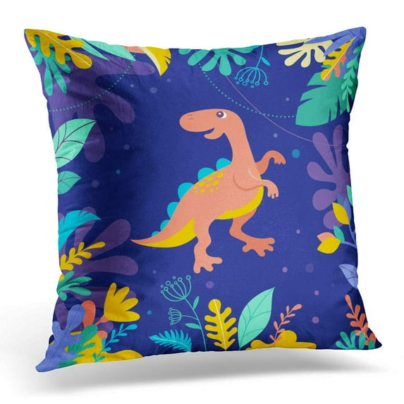 ECCOT Baby Dinosaurs Collection Different Types of Prehistoric s Cute for Children Birthday Pillowcase Pillow Cover Cushion Case 18x18 inch