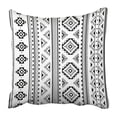 thumbnail image 1 of ECCOT Black Folk Ethnic White Mexican American Aztec Boho Border Culture Drawing Pillowcase Pillow Cover 16x16 inch, 1 of 1