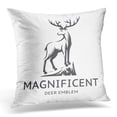 thumbnail image 1 of ECCOT Black Magnificent Deer Emblem Logotype The Stag Stands on Edge of Cliff with White Antler Pillowcase Pillow Cover Cushion Case 16x16 inch, 1 of 1