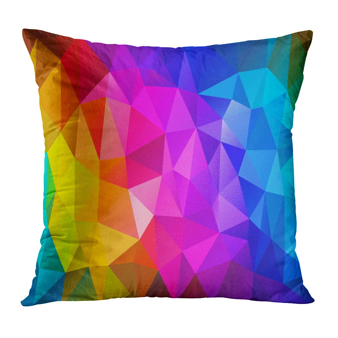 ECCOT Blue Color Colorful Triangular Abstract Triangle Rainbow Pattern