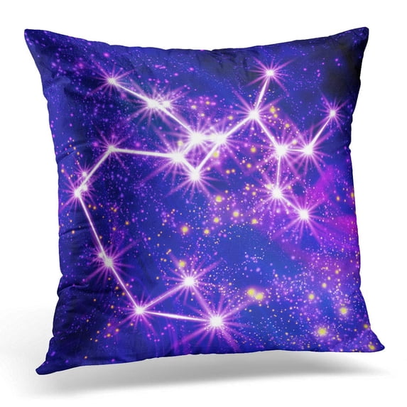 ECCOT Blue Neon Constellation Sagittarius in The Sky Abstract Pillowcase Pillow Cover Cushion Case 18x18 inch