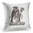 thumbnail image 1 of ECCOT Brown Mascot Elephant Sign Emblem White Head Pillowcase Pillow Cover Cushion Case 18x18 inch, 1 of 1