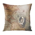 thumbnail image 1 of ECCOT Christopher Columbus Day and World Map Exploration Old Pillow Case Pillow Cover 18x18 inch, 1 of 1