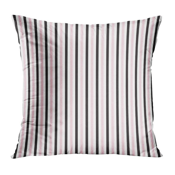 ECCOT Color Pattern Stripe Pink White and Black Colour Abstract for Creative Geometric Graphic Line Lines Pillowcase Pillow Cover Cushion Case 16x16 inch