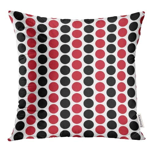 ECCOT Colorful Cute Red and Black Circles White Dot Geometric Pillow Case Pillow Cover 20x20 inch