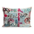 thumbnail image 1 of ECCOT Curve Continuity Pattern Newspaper Word Punk and Anarchy Symbols Pillowcase Pillow Cover Cushion Case 20x30 inch, 1 of 1