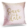 thumbnail image 1 of ECCOT Day White Foil Save The Date Confetti Pink Gold Color Birthday Glitter Pillowcase Pillow Cover Cushion Case 18x18 inch, 1 of 1