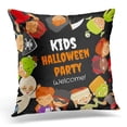 thumbnail image 1 of ECCOT Funny Halloween Party with Happy Kids in Costumes Celebrating Pirate Devil Witch Mummy Dragon Vampire Pillowcase Pillow Cover Cushion Case 16x16 inch, 1 of 1