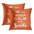thumbnail image 1 of ECCOT Funny Keep Calm and Smile Positive Inspirational Slogan Cheer Cheerful Creative Cute Emotion PillowCase Pillow Cover 20x20 inch Set of 2, 1 of 1