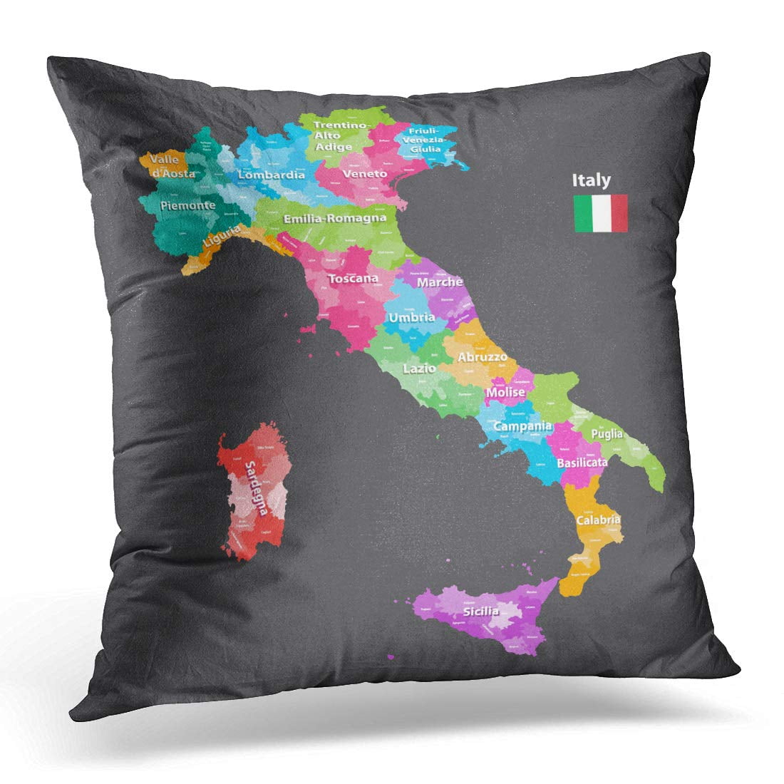 ECCOT Italian Italy Provinces Map Colored by Regions All Layers