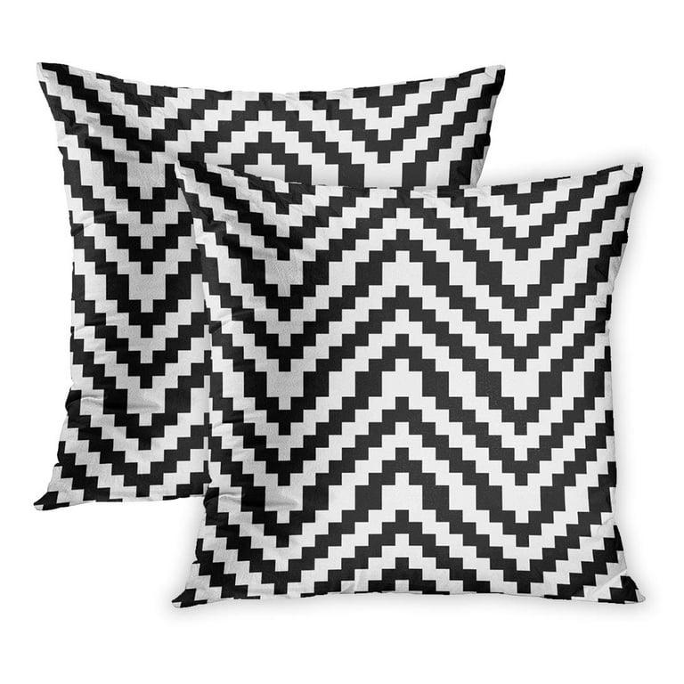 Set Of 2 Black And White Diagonal Pillow Covers Set Of 2 Black And White Diagonal Pillow Covers