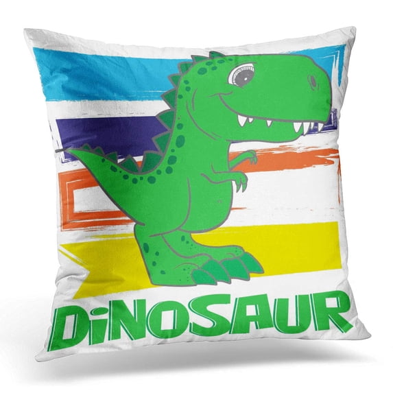 ECCOT Monster Cute Dino for Textiles Original Design with Rex Dinosaur Grunge for Boys Baby Pillowcase Pillow Cover Cushion Case 16x16 inch