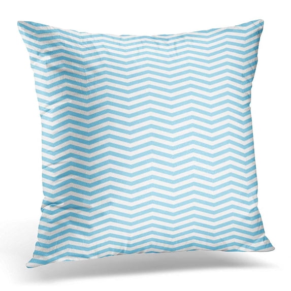 ECCOT Pattern Chevron Zigzag of Parallel Lines Geometric Wave with Horizontal Blue and White Stripes Pillowcase Pillow Cover Cushion Case 18x18 inch