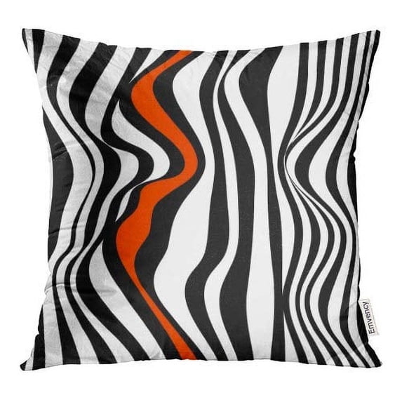 ECCOT Red Black Abstract White Pattern Modern Wall Pillow Case Pillow Cover 20x20 inch