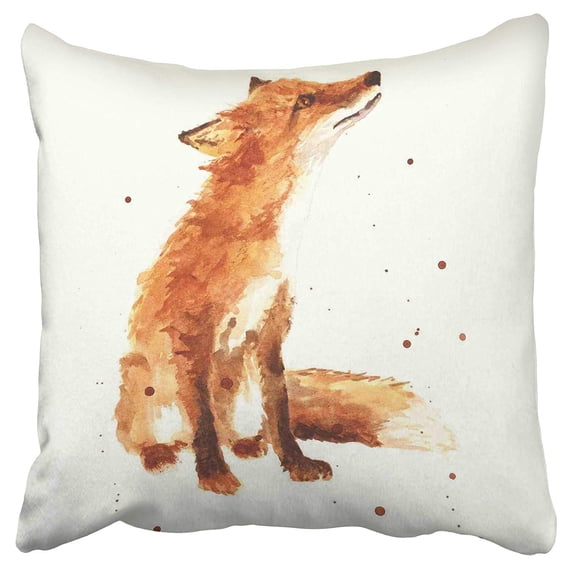 ECCOT Retro Red Watercolor Dot Fox Trendy Pillow Case Pillow Cover 16x16 inch