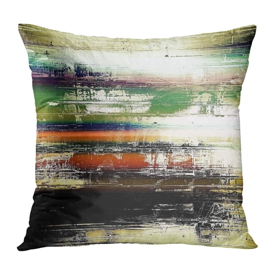 ECCOT Rustic Old Scratched Retro Patterns Green Blue Red Orange White Black Abstract (Orange) PillowCase Pillow Cover 18x18 inch