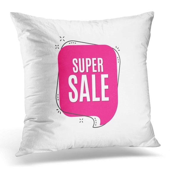 ECCOT Super Sale Price Sign Discounts Symbol Speech Bubble Tag Trendy Graphic Design Pillowcase Pillow Cover Cushion Case 18x18 inch