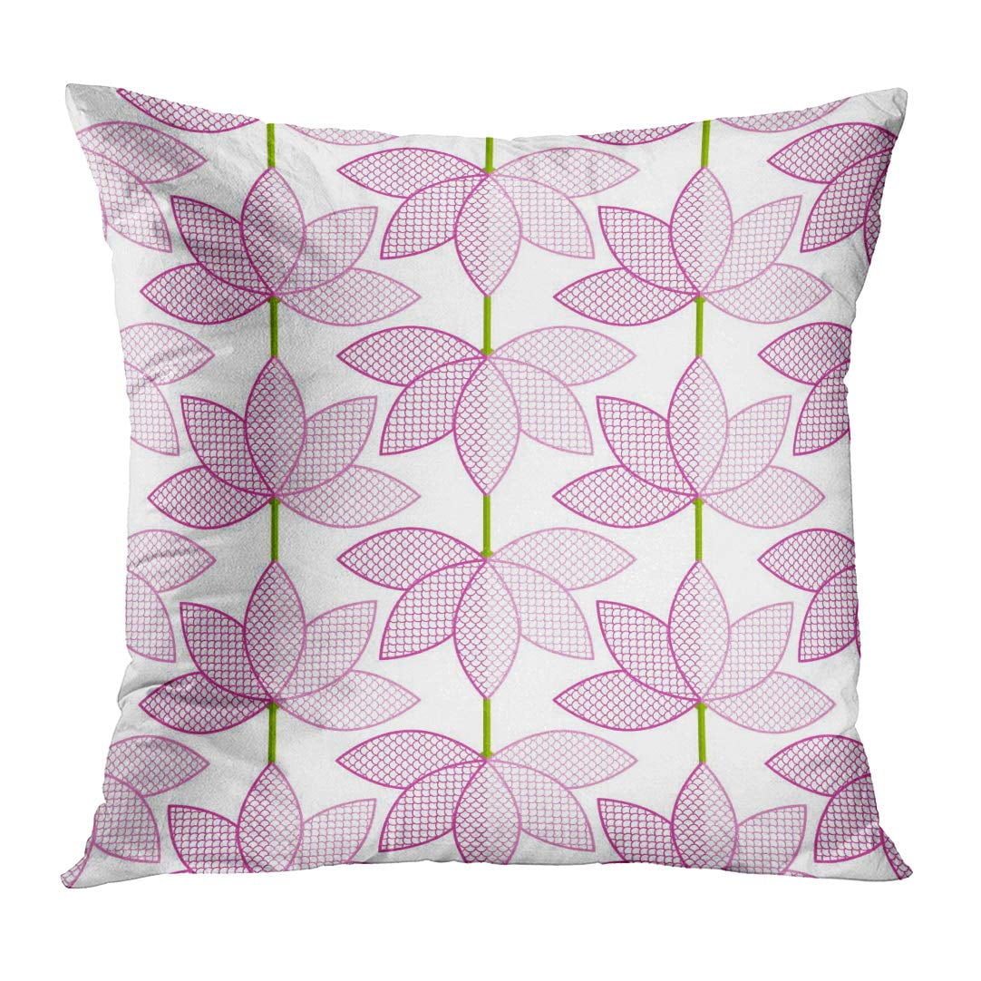 ECCOT Tiled Pattern of Lace Pink Lotus Flower in Garlands Floral