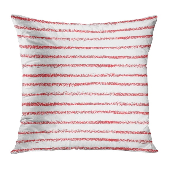 ECCOT Watercolor Chalk Striped Pattern Hand Oil Pastel Crayons Red Stripes on for Printables Baby Birthday Line Pillow Case Pillow Cover 20x20 inch