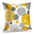 thumbnail image 1 of ECCOT Yellow Endless Geometric with Circles Stripes Dots Pattern for and Gray Irregular Pillowcase Pillow Cover Cushion Case 20x20 inch, 1 of 1