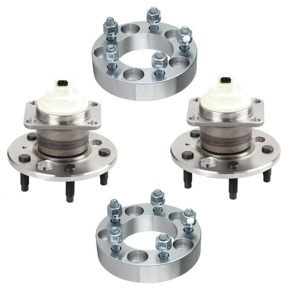 ECCPP 1.25" 5x114.3 Wheel spacers+Rear Wheel Hub Bearing Assembly 5 Lugs w/ABS for 05-09 for Buick for Chevy Compatible with 512237