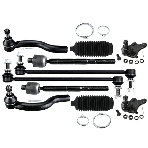 ECCPP - 10PC Front Outer Inner Tie Rod End Lower Ball Joint Sway Bar End Link Steering Rack Boot Fit 2006-2018 For Toyota For RAV4
