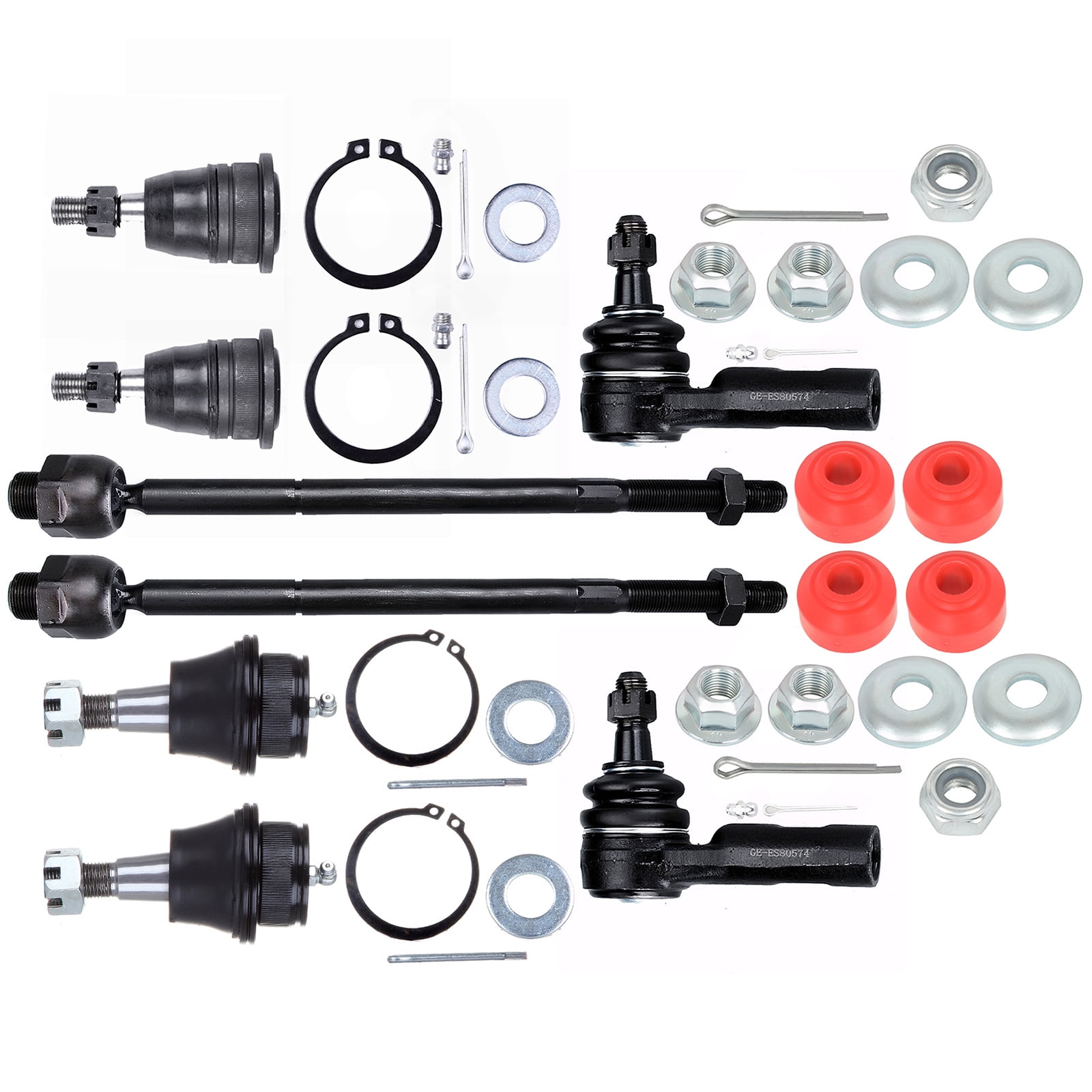 ECCPP - 10PC Inner Tie Rod End Lower Ball Joint Outer Tie Rod End Sway Bar Bushing Upper Ball Joint - Compatible with 2011-2012 for Ram 1500 - ES80574 EV800098 K7300 K7411 K80628 Suspension Kit