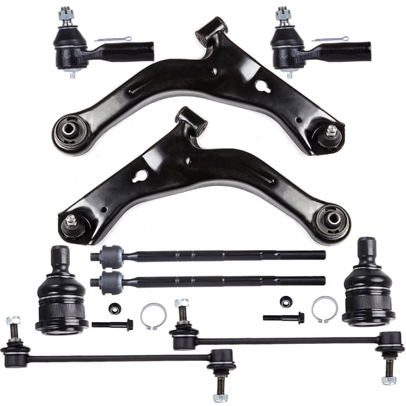 ECCPP 10PCS Front Suspension Kit for 2001-2004 for Ford Escape Lower Control Arm and Ball Joint Assembly Sway Bar End Link Outer/Inner Tie Rod End Control Arm and Ball Joint Assembly