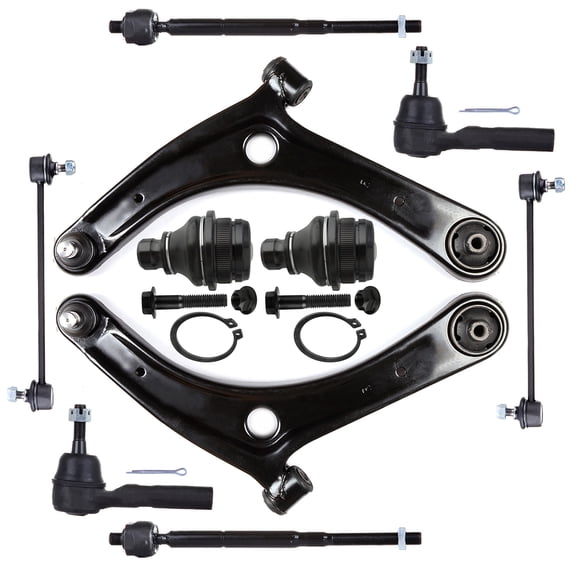 ECCPP 10PCS Front Suspension Kit for 2007-2014 for Jeep Patriot 2007-2012 for Dodge Caliber Lower Control Arm and Ball Joint Assembly Sway Bar End Link Outer Tie Rod End