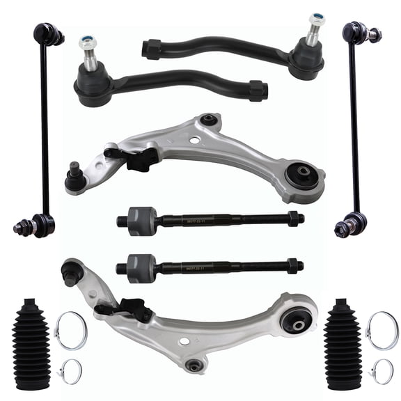 ECCPP 10PCS Front Suspension Kit for 2009-2014 for Nissan for Murano Lower Control Arm and Ball Joint Assembly Sway Bar End Link Outer/Inner Tie Rod End Control Arm and Ball Joint Assembly