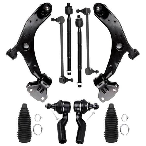 ECCPP 10PCS Front Suspension Kit for 2010-2013 for Mazda 3 Lower Control Arm and Ball Joint Assembly Sway Bar End Link Outer/Inner Tie Rod End Control Arm and Ball Joint Assembly