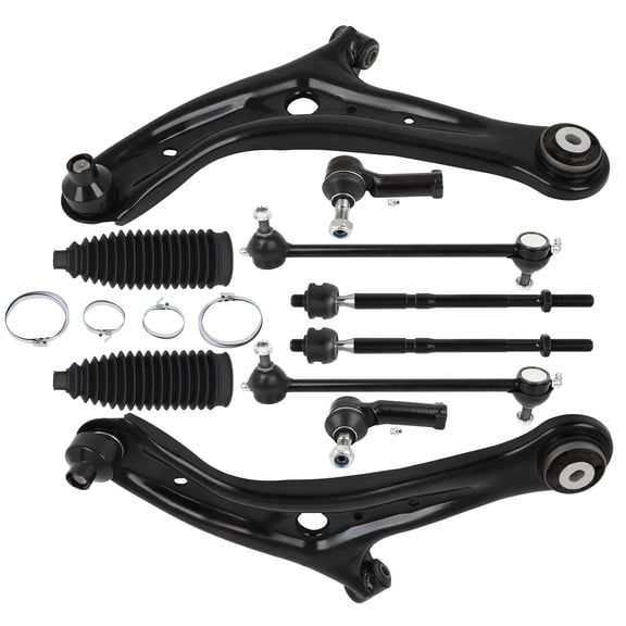 ECCPP 10PCS Front Suspension Kit for 2011-2019 for Ford Fiesta Lower Control Arm and Ball Joint Assembly Sway Bar End Link Outer/Inner Tie Rod End Control Arm and Ball Joint Assembly