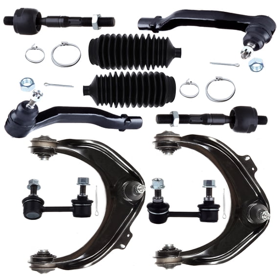 ECCPP - 10PCS Front Upper Control Arm Ball Joint Inner Outer Tie Rod End Sway Bar Link Steering Boot Compatible Fit 1998-2002 For Honda For Accord Suspension Kit