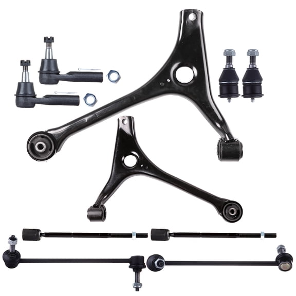 ECCPP 10pcs Front Lower Control Arm Front Inner Tie Rod End Front Outer Tie Rod End Front Sway Bar End Link Front Lower Ball Joint fit for 1996-1999 For Ford Taurus