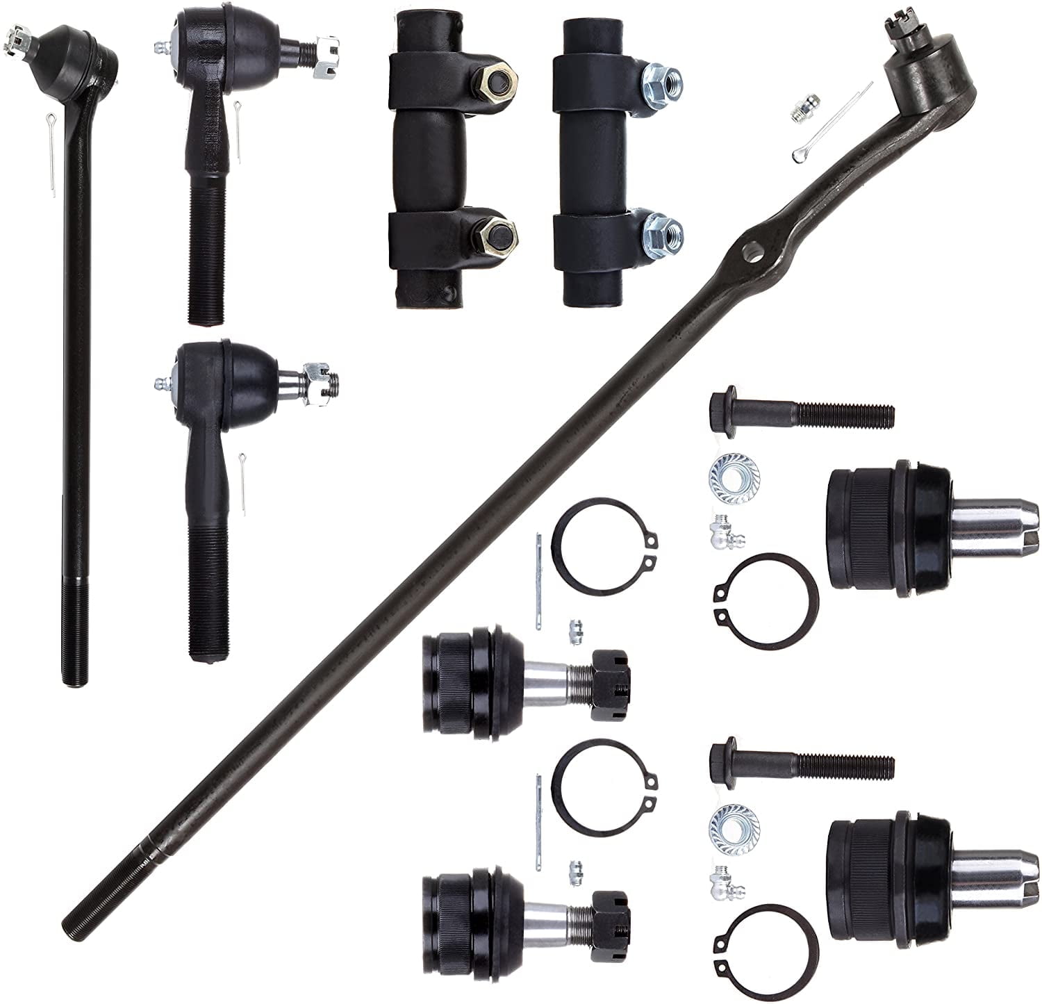 ECCPP 10pcs Inner Tie Rod End Outer Tie Rod End Center Link Tie Rod Adjusting Sleeve Lower Ball Joint Upper Ball Joint fit for 1987-1996 For Ford for F-150