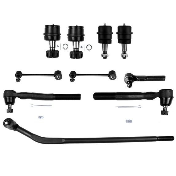 ECCPP 10pcs Inner Tie Rod End Outer Tie Rod End Sway Bar End Link Lower Ball Joint Upper Ball Joint Outer Upper Tie Rod End fit for 2007-2016 For Jeep Wrangler
