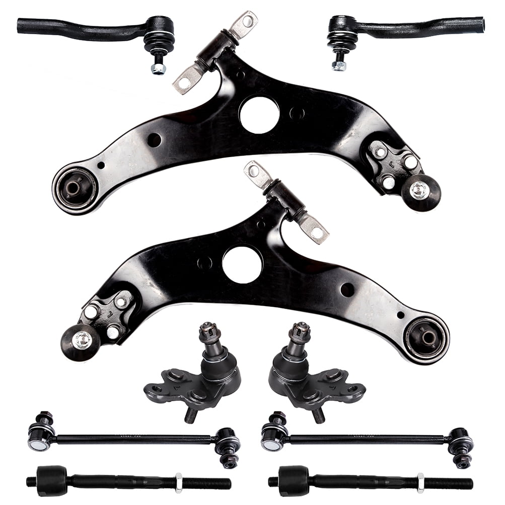 ECCPP 10pcs Lower Control Arm Inner Tie Rod End Outer Tie Rod End Sway Bar End Link Lower Ball Joint fit for 2004-2010 For Toyota For Sienna