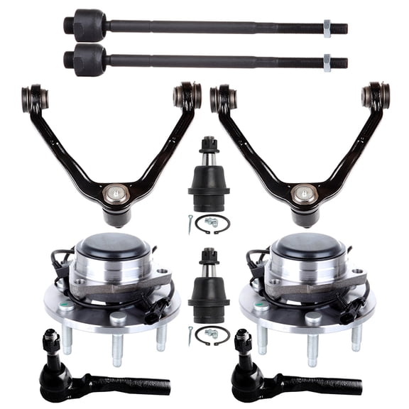 ECCPP 10pcs Upper Control Arm Wheel Hub Inner Outer Tie Rod End Lower Ball Joint fit for 2003-2013 For Chevrolet Express 1500 2003-2013 For GMC Savana 1500